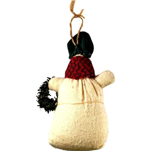 Set Of 8 Rustic Snowman Christmas Ornaments With Plaid Details & Button Accents - Picture 6 of 10